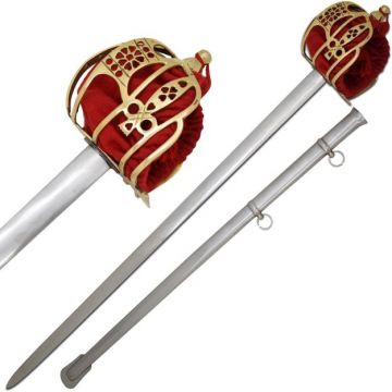 Brass Basket Hilted Scottish Broad Sword 41.5" Overall